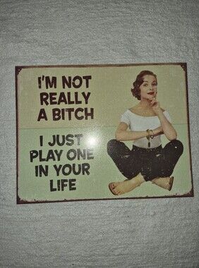 Retro Green & Cream Metal Wall Sign 12.5x16 Inches- Play One in Your Life